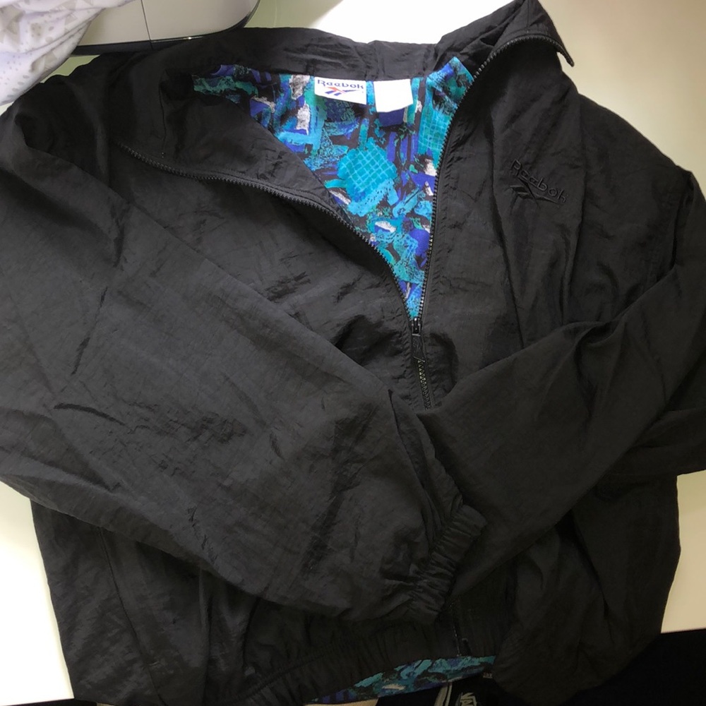 black vintage Reebok windbreaker